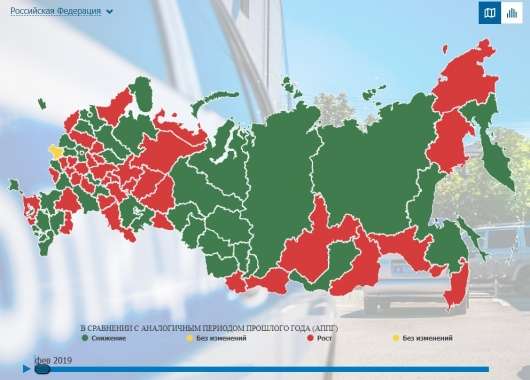 Статистика ДТП в Росії за січень-лютий 2019 року