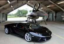 Новий Lamborghini померялся швидкістю з винищувачем