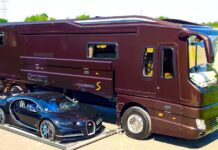 Подивіться на розкішний автодом з вбудованим гаражем для bugatti chiron