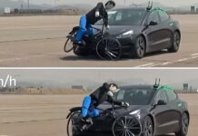 Tesla model 3 провалила тест на запобігання зіткнення з велосипедистами