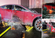 Сталася чергова пожежа з “теслою”, що загорілася прямо в автосервісі